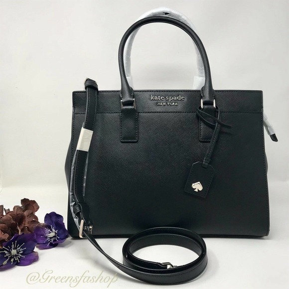 kate spade Handbags - NEW KATE SPADE CAMERON LARGE SATCHEL HANDBAG BLACK